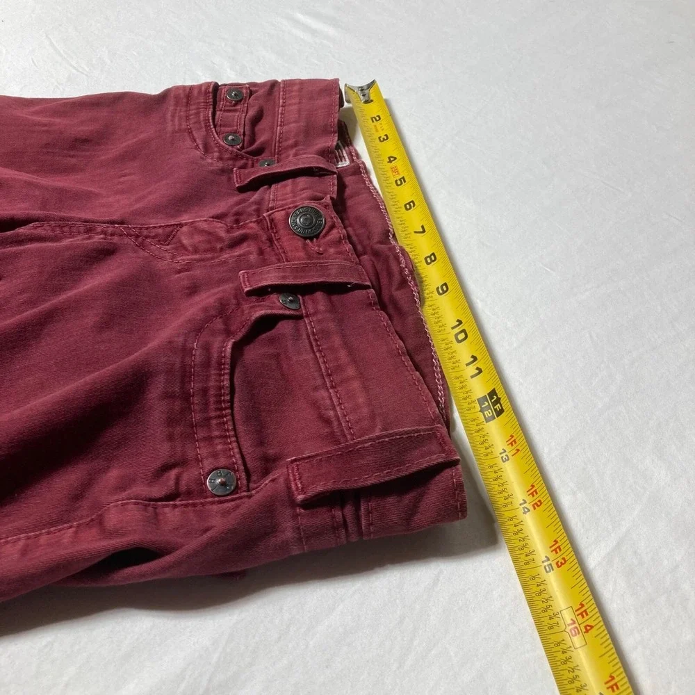 True‎ Religion Jeans Women 28X31 Denim Skinny Maroon Slim Low Rise Made in USA